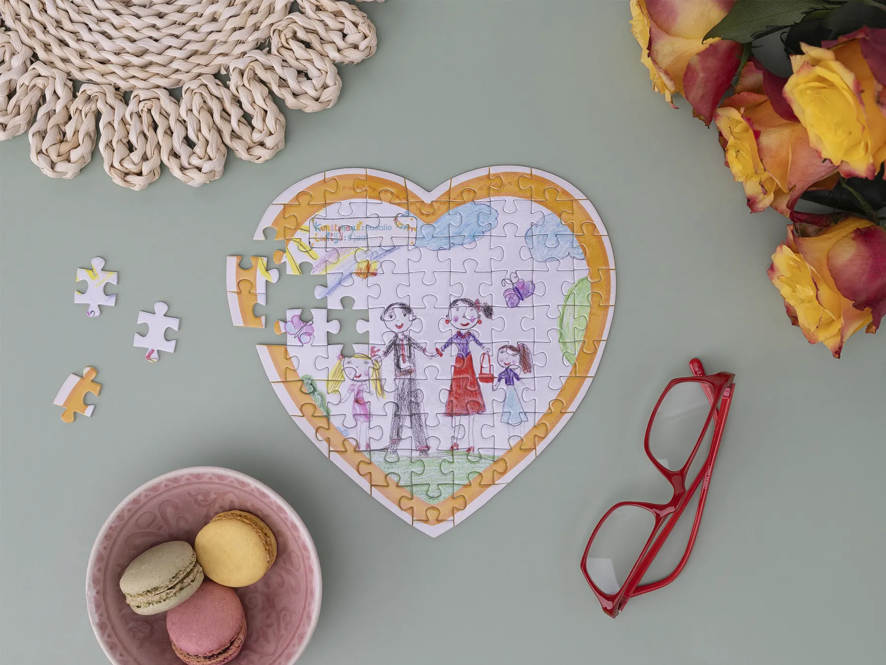 Puzzel met tekening kindje - Studio Kunstwerkjes