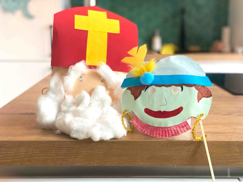 Sinterklaas knutselen - Sint en Piet masker
